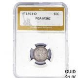 1891-O Seated Liberty Dime PGA MS62