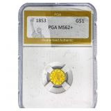1853 Rare Gold Dollar PGA MS62+