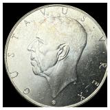 1938 Sweden Silver 2 Kroner UNCIRCULATED