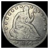 1854 Arrows Seated Liberty Half Dollar LIGHTLY CIR