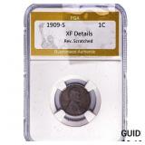 1909-S Wheat Cent PGA XFDetails Rev. Scratched