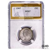 1947 Washington Silver Quarter PGA MS67