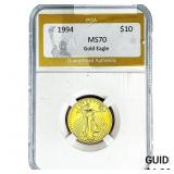 1994 1/4oz $10 Gold Eagle PGA MS70