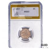1857 Flying Eagle Cent PGA MS63