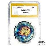 1883-O Morgan Silver Dollar PGA MS66 Monster