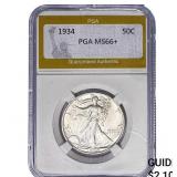 1934 Walking Liberty Half Dollar PGA MS66+
