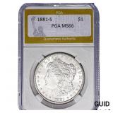 1881-S Morgan Silver Dollar PGA MS66