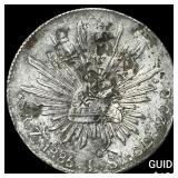 1885 Mexico Silver 1 Peso Punch Marked NEARLY UNCI