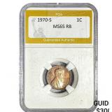 1970-S Lincoln Memorial Cent PGA MS65 RB