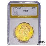 1904-S $20 Gold Double Eagle PGA MS65