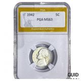 1942 Jefferson Nickel PGA MS63