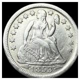 1853 Arrows Seated Liberty Dime CLOSELY UNCIRCULAT