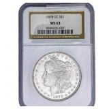1878-CC Morgan Silver Dollar NGC MS63