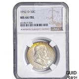 1952-D Franklin Half Dollar NGC MS66 FBL