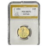 1994 1/4oz $10 Gold Eagle PGA MS70