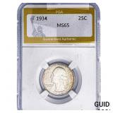 1934 Washington Silver Quarter PGA MS65