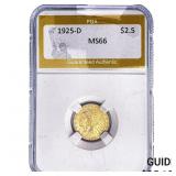 1925-D $2.50 Gold Quarter Eagle PGA MS66