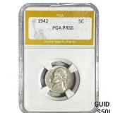 1942 Jefferson Nickel PGA PR66