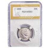 1896 Barber Quarter PGA MS66+