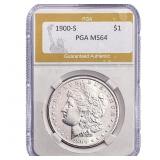 1900-S Morgan Silver Dollar PGA MS64