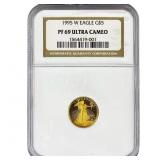1995-W 1/10oz Gold Eagle $5 NGC PF69 Ultra Cameo