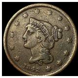 1842 Braided Hair Large Cent LIGHTLY CIRCULATED