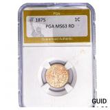 1875 Indian Head Cent PGA MS63 RD