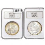 [2 Coins] 1881-1883 Morgan Silver Dollar NGC MS63