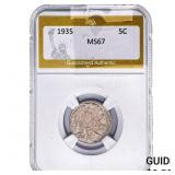 1935 Buffalo Nickel PGA MS67
