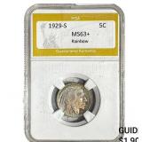 1929-S Buffalo Nickel PGA MS63+ Rainbow