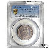 1816-A Austria Copper 1 Kreuzer PCGS MS63 RB