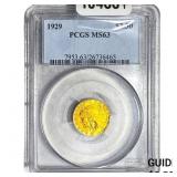 1929 $2.50 Gold Quarter Eagle PCGS MS63