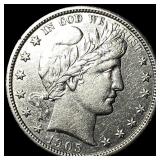 1905 Silver Half Dollar (Barber) CLOSELY UNCIRCULA