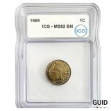 1865 Indian Head Cent ICG MS62 BN