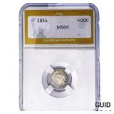 1855 Seated Liberty Half Dime PGA MS64