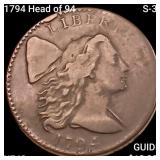 1794 Head of 94 S-32 Liberty Cap Lg Cent NEARLY UN