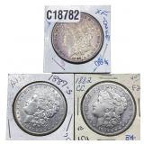 [3 Coins] 1882-1889 Morgan Silver Dollar