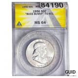 1956 Franklin Half Dollar ANACS MS64 Bugs Bunny