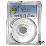 1767-R Regensburg Silvered 1 Pfennig PCGS MS65