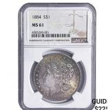 1884 Morgan Silver Dollar NGC MS61
