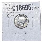 1916-D Mercury Silver Dime