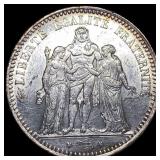 1873-A Silver 5 Francs France UNCIRCULATED