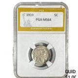 1919 Buffalo Nickel PGA MS64