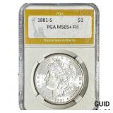 1881-S Morgan Silver Dollar PGA MS65+ FH