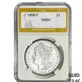 1898-S Morgan Silver Dollar PGA MS64