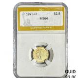 1925-D $2.50 Gold Quarter Eagle PGA MS64
