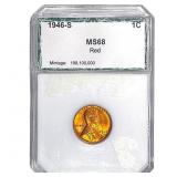 1946-S Wheat Cent PCI MS68 Red