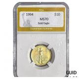 1994 1/4oz $10 Gold Eagle PGA MS70