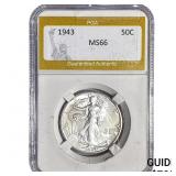1943 Walking Liberty Half Dollar PGA MS66