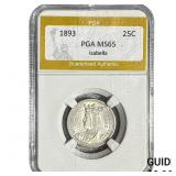 1893 Isabella Silver Quarter PGA MS65
